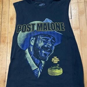 Post Malone Shirt Mens L Black Big Ass Stadium Tour Cutoff Tank Graphic Tee
